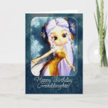 Granddaughter Birthday Card - Cute Blue Fairy Kaart<br><div class="desc">Granddaughter Birthday Card - Cute Blue Fairy</div>