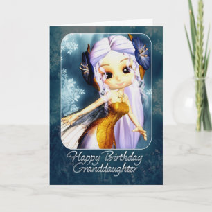 Granddaughter Birthday Card - Cute Blue Fairy Kaart