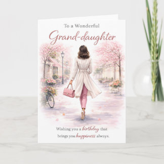 Granddaughter Birthday Card Elegant Floral Street Kaart