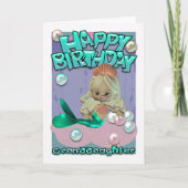 Granddaughter Birthday Card With Mermaid Kaart (Voorkant)