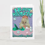 Granddaughter Birthday Card With Mermaid Kaart<br><div class="desc">Granddaughter Birthday Card With Mermaid</div>