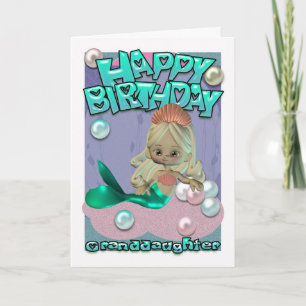 Granddaughter Birthday Card With Mermaid Kaart