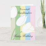 Granddaughter / Birthday - General - Pastel Floral Kaart<br><div class="desc">Send your Granddaughter Birthday love and best wishes on her Birthday with this modern design Greeting Card of hand drawn tulips on a pastel striped background and a lovely inner verse that will touch her heart. ©2015 - SmudgeArt / Madeline M Allen</div>