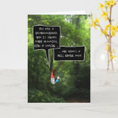 Granddaughter Birthday, Humorous Gnome in Forest Kaart (Gele Bloem)