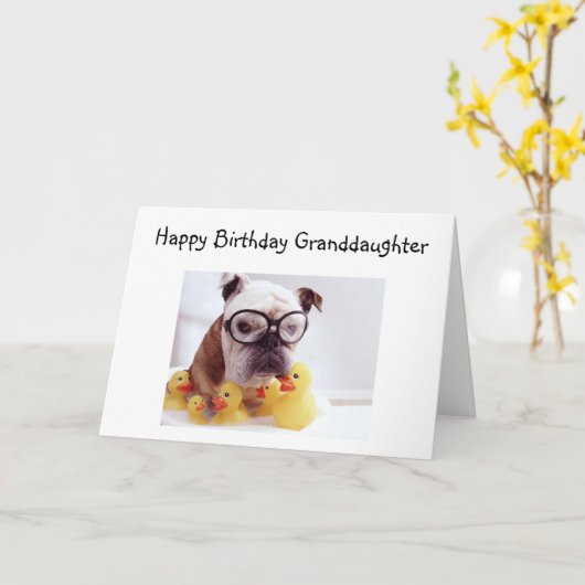 "GRANDDAUGHTER" BIRTHDAY WISHT KAART (Gele Bloem)