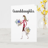 **GRANDDAUGHTER** CELEBRAAT U!VERJAARDAG KAART (Gele Bloem)