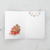 Granddaughter Christmas Tree Santa Reindeers Feestdagen Kaart (Binnen)