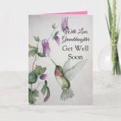 Granddaughter Get Well Soon With Love Hummingbird Kaart (Voorkant)