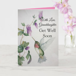 Granddaughter Get Well Soon With Love Hummingbird Kaart