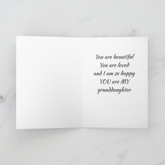 "GRANDDAUGHTER" HAPPY BIRTHDAY-KAART KAART (Binnen)