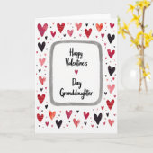 Granddaughter Hearts Valentines Day Card Kaart (Gele Bloem)