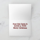 **GRANDDAUGHTER** HOOP DAT SANTA "GOED VOOR U IS" KAART (Binnen)