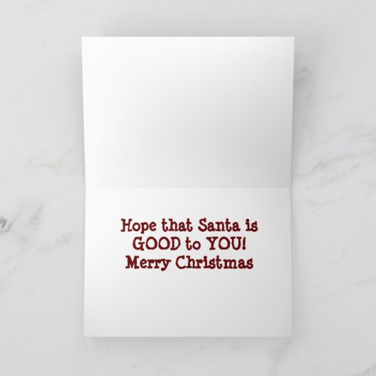 **GRANDDAUGHTER** HOOP DAT SANTA "GOED VOOR U IS" KAART (Binnen)