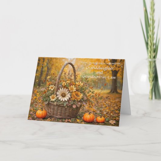 Granddaughter Husband Grandson in Law Thanksgiving Kaart (Voorkant)