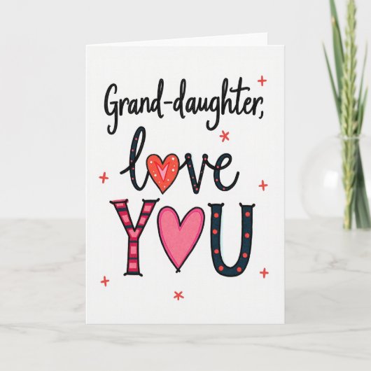 Granddaughter I Love You Card Kaart (Voorkant)