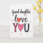 Granddaughter I Love You Card Kaart (Gele Bloem)