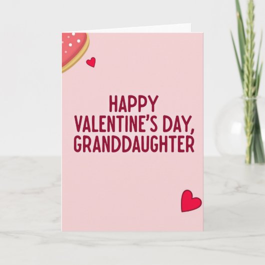 Granddaughter Valentine Message Card Kaart (Voorkant)