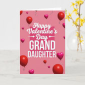 Granddaughter Valentines Balloon Card Kaart (Gele Bloem)