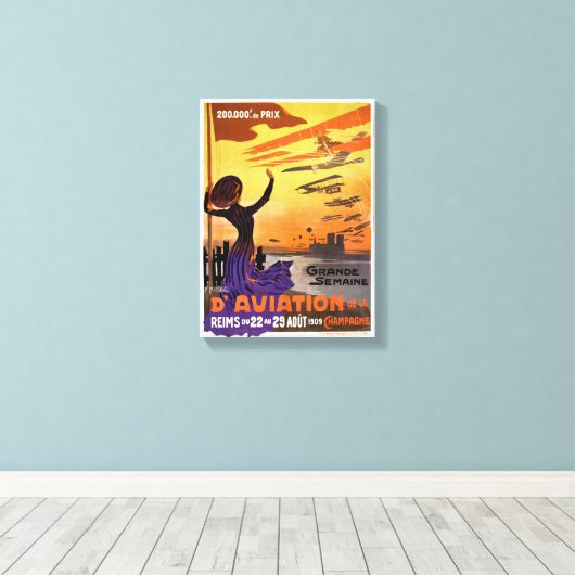 Grande semaine d'aviation de la Champagne Canvas Afdruk (Insitu (Houten vloer))