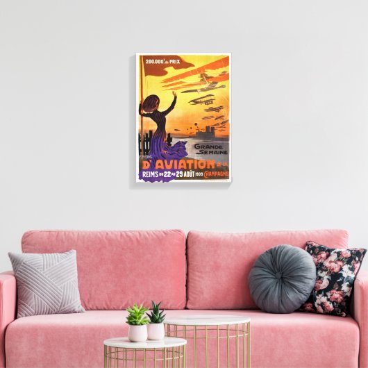 Grande semaine d'aviation de la Champagne Canvas Afdruk (Insitu (Woonkamer))