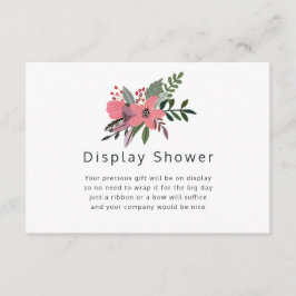 Grandeur Pruim & Roze Bloemen Bruids Display Douch Informatiekaartje