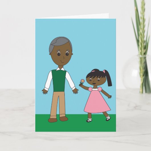 Grandfather African American Grandouders Day Cute Kaart (Voorkant)