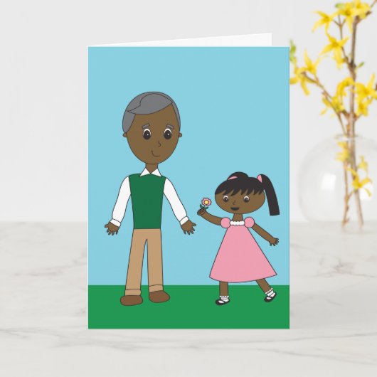 Grandfather African American Grandouders Day Cute Kaart (Gele Bloem)