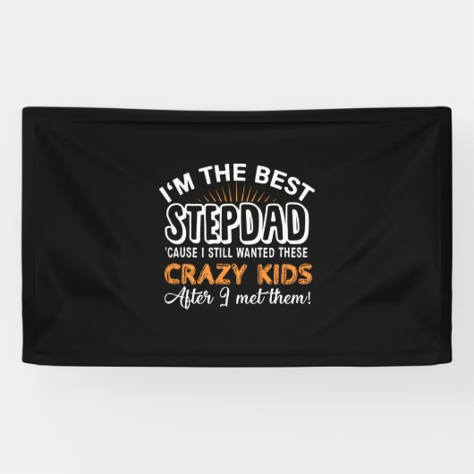 Grandfather Gift | I Am The Best Step Dad Spandoek (Horizontaal)