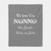 Grandfather NONNO Custom Names Modern Cute Fleece Deken (Voorkant)