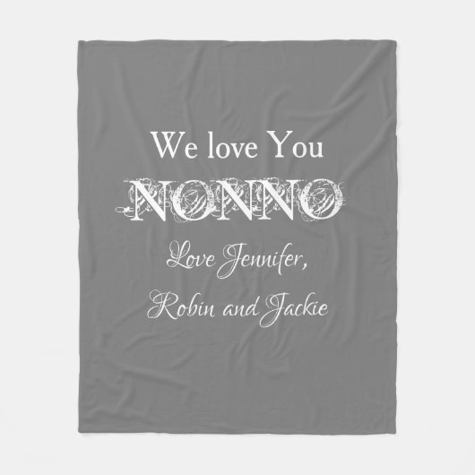 Grandfather NONNO Custom Names Modern Cute Fleece Deken (Voorkant)