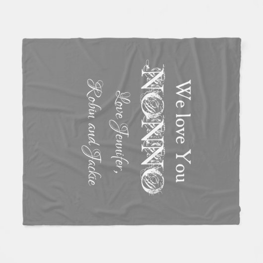 Grandfather NONNO Custom Names Modern Cute Fleece Deken (Voorkant (Horizontaal))
