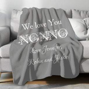 Grandfather NONNO Custom Names Modern Cute Fleece Deken