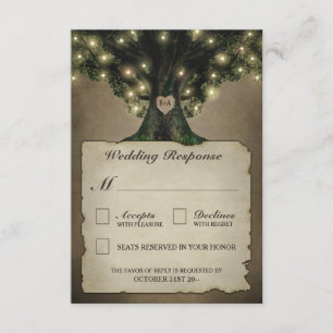 Grandfather Oak Tree Weddenschap RSVP-kaarten RSVP Kaartje