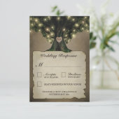 Grandfather Oak Tree Weddenschap RSVP-kaarten RSVP Kaartje (Staand voorkant)