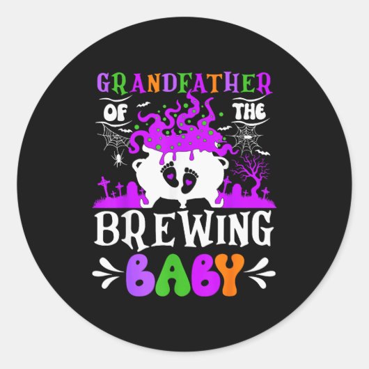 Grandfather Of The Brewing Baby Grandpa To Be Hall Ronde Sticker (Voorkant)