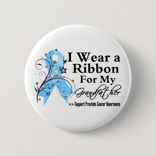 Grandfather Prostate Cancer Ribbon Ronde Button 5,7 Cm (Voorkant)