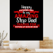 Grandfather Quotes | Amazing Step Papa Poster (Keuken)