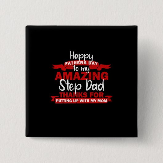 Grandfather Quotes | Amazing Step Papa Vierkante Button 5,1 Cm (Voorkant)