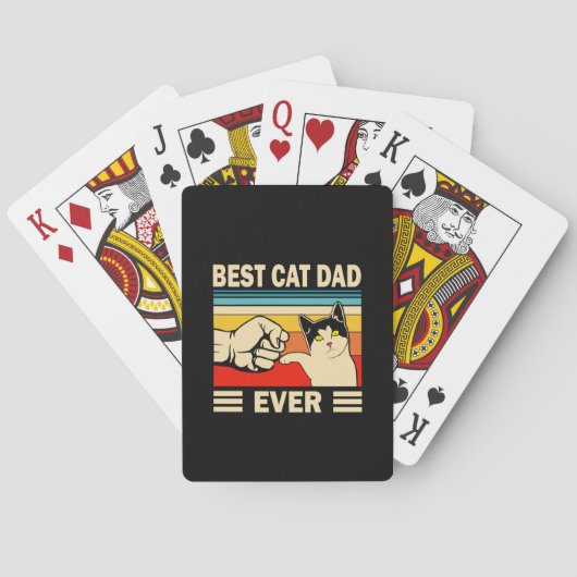 Grandfather Quotes | Best Cat Dad Ever Pokerkaarten (Achterkant)