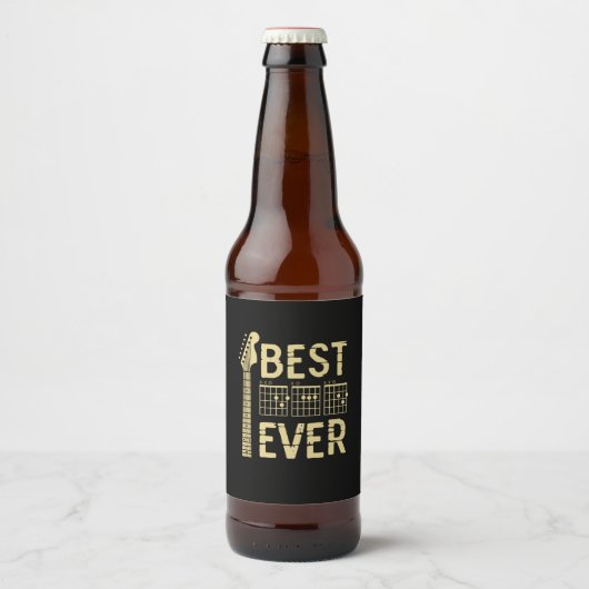 Grandfather Quotes | Best Dad Guitar Ever Bier Etiket (Voorkant)