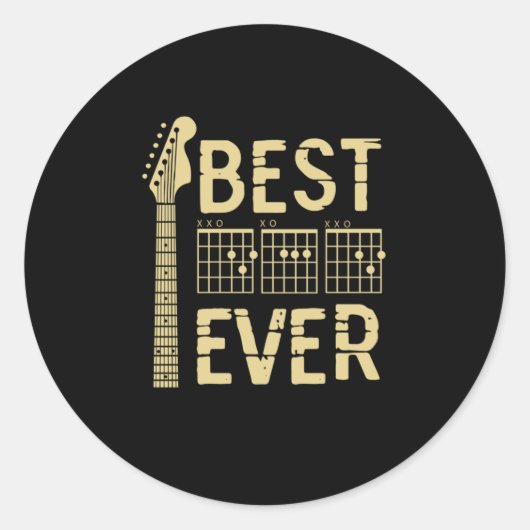 Grandfather Quotes | Best Dad Guitar Ever Ronde Sticker (Voorkant)
