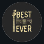 Grandfather Quotes | Best Dad Guitar Ever Ronde Sticker<br><div class="desc">Grandfather Quotes | Best Dad Guitar Ever</div>