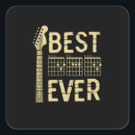 Grandfather Quotes | Best Dad Guitar Ever Vierkante Sticker<br><div class="desc">Grandfather Quotes | Best Dad Guitar Ever</div>