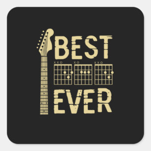 Grandfather Quotes   Best Dad Guitar Ever Vierkante Sticker