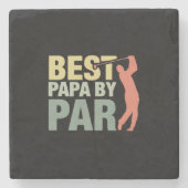 Grandfather Quotes | Best Papa By Par Golf Stenen Onderzetter (Voorkant)