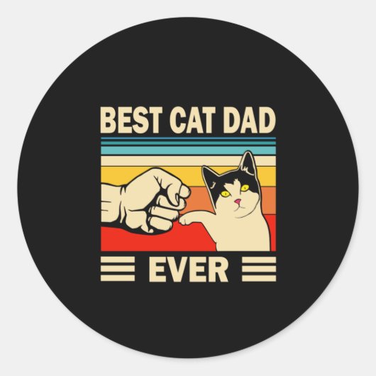 Grandfather Quotes | Beste kattevader ooit Ronde Sticker (Voorkant)