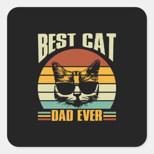 Grandfather Quotes | Beste kattevader ooit Vierkante Sticker (Voorkant)