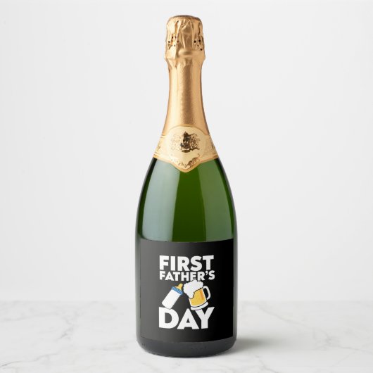 Grandfather Quotes | First Father's Day Sparkling Wijnetiket (Voorkant)