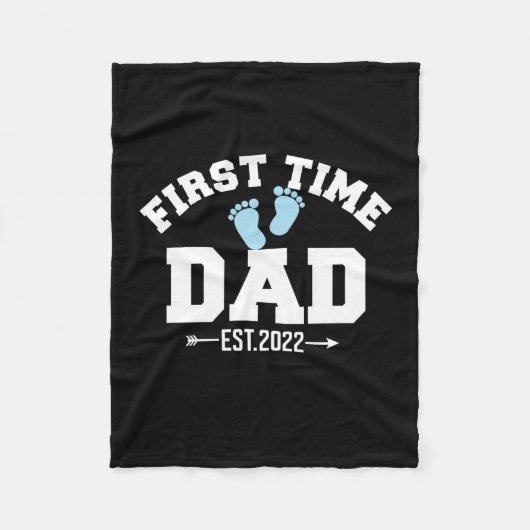 Grandfather Quotes First Time Dad 2022 Fleece Deken (Voorkant)