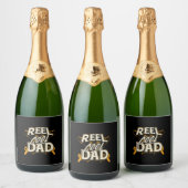 Grandfather Quotes | Fishing Cool Dad Sparkling Wijnetiket (Flessen)